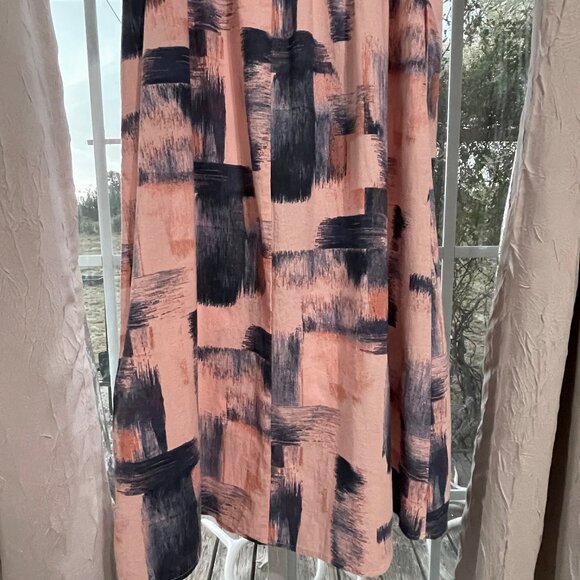 Universal Thread Small Navy Blue Pink Peach Dress Cotton Pockets Puff Sleeves - Picture 11 of 15